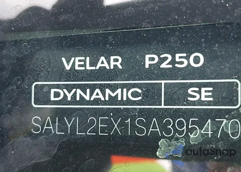 2025 Land Rover Range Rover Velar P250 Dynamic Se из США, поврежденный, VIN SALYL2EX1SA395470
